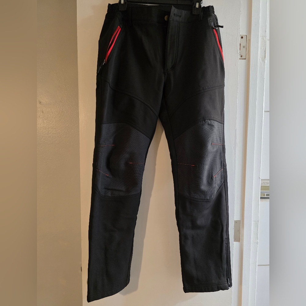 Tesla Men's Cargo Pants in Black with Red Highlights